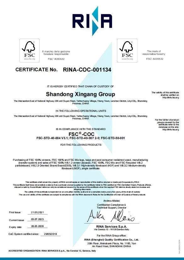 Einzelzertifikat RINA-COC-001134-Signiert